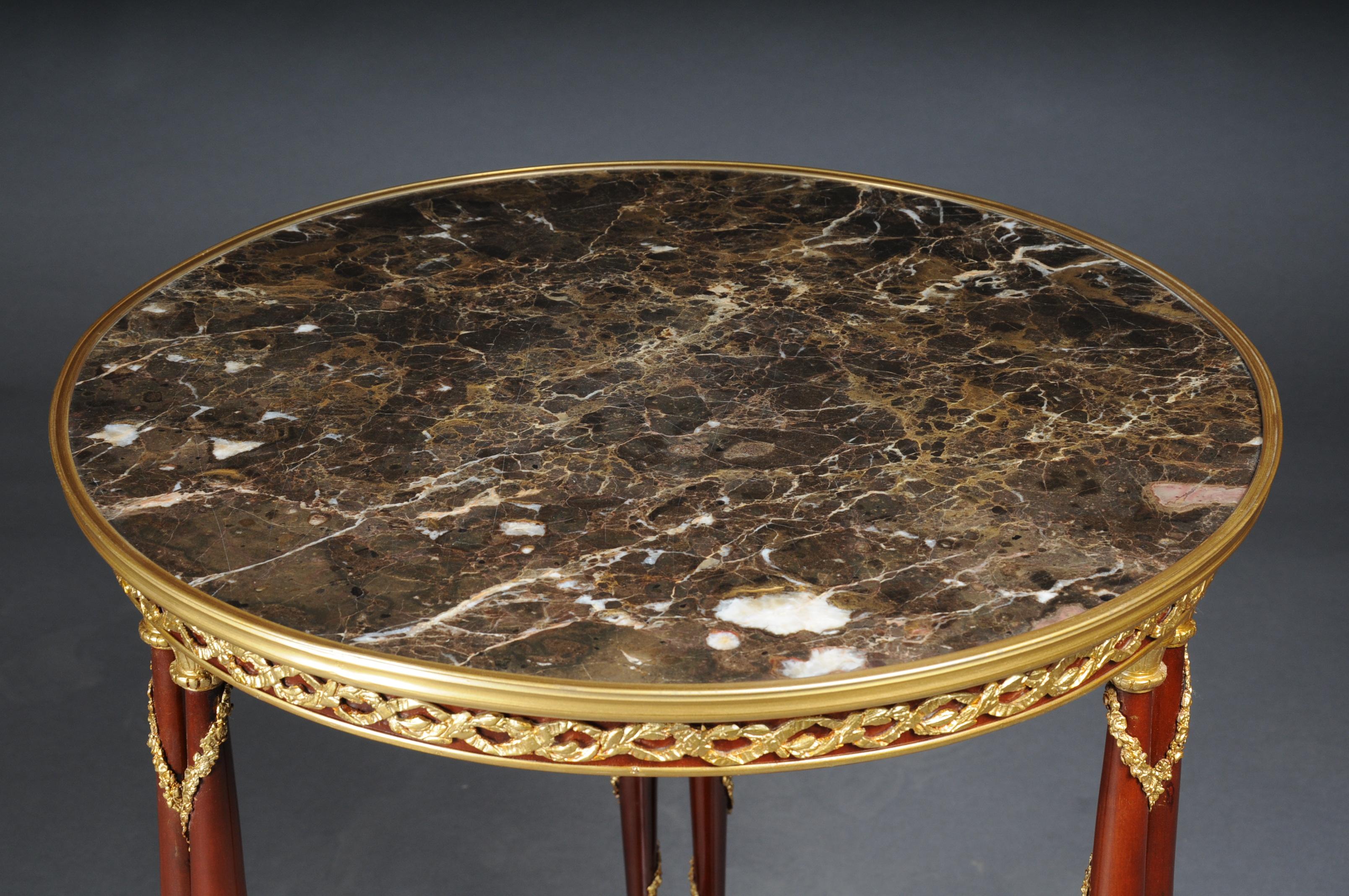 20th Century Majestic Empire Salon Table/Gueridon, Beechwood, Marble For Sale 9