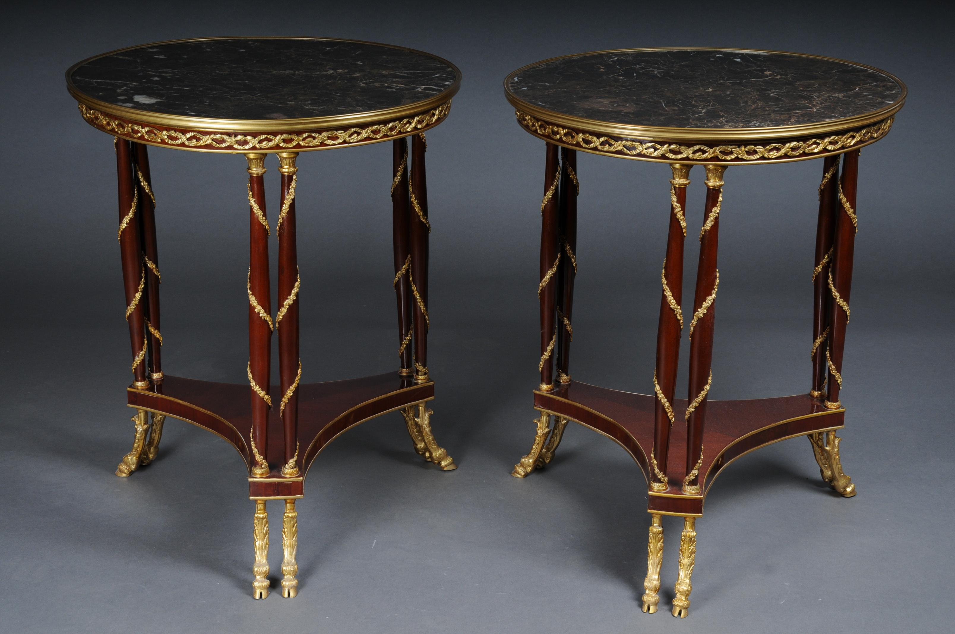 20th Century Majestic Empire Salon Table/Gueridon, Beechwood, Marble For Sale 11