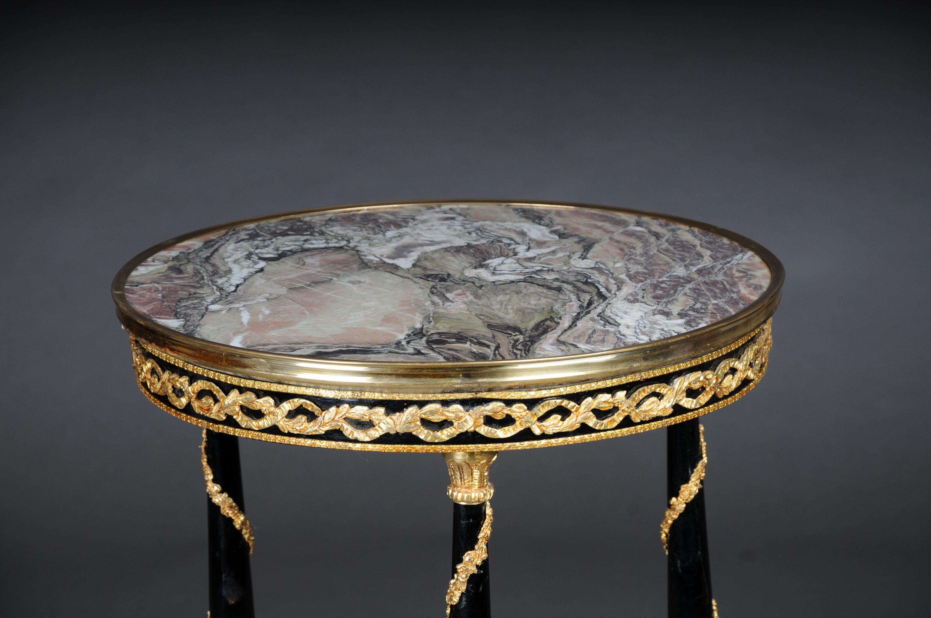 20th Century Majestic Empire Side Table/Gueridon, Marble, Round, Adam Weisweiler For Sale 6