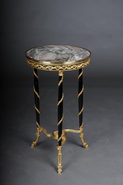 20th Century Majestic Empire Side Table/Gueridon, Marble, Round, Adam Weisweiler