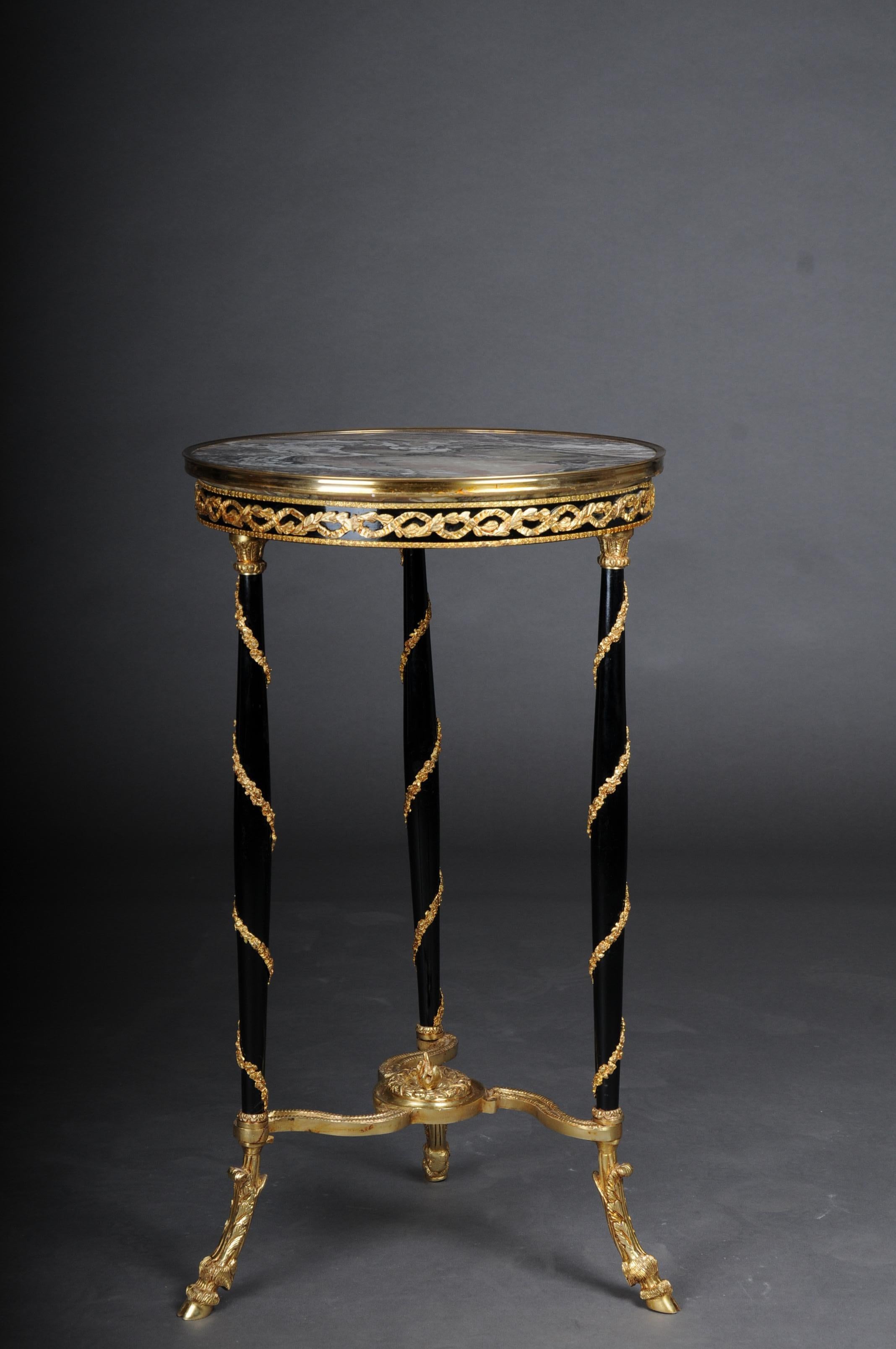 Beech 20th Century Majestic Empire Side Table/Gueridon, Marble, Round, Adam Weisweiler For Sale