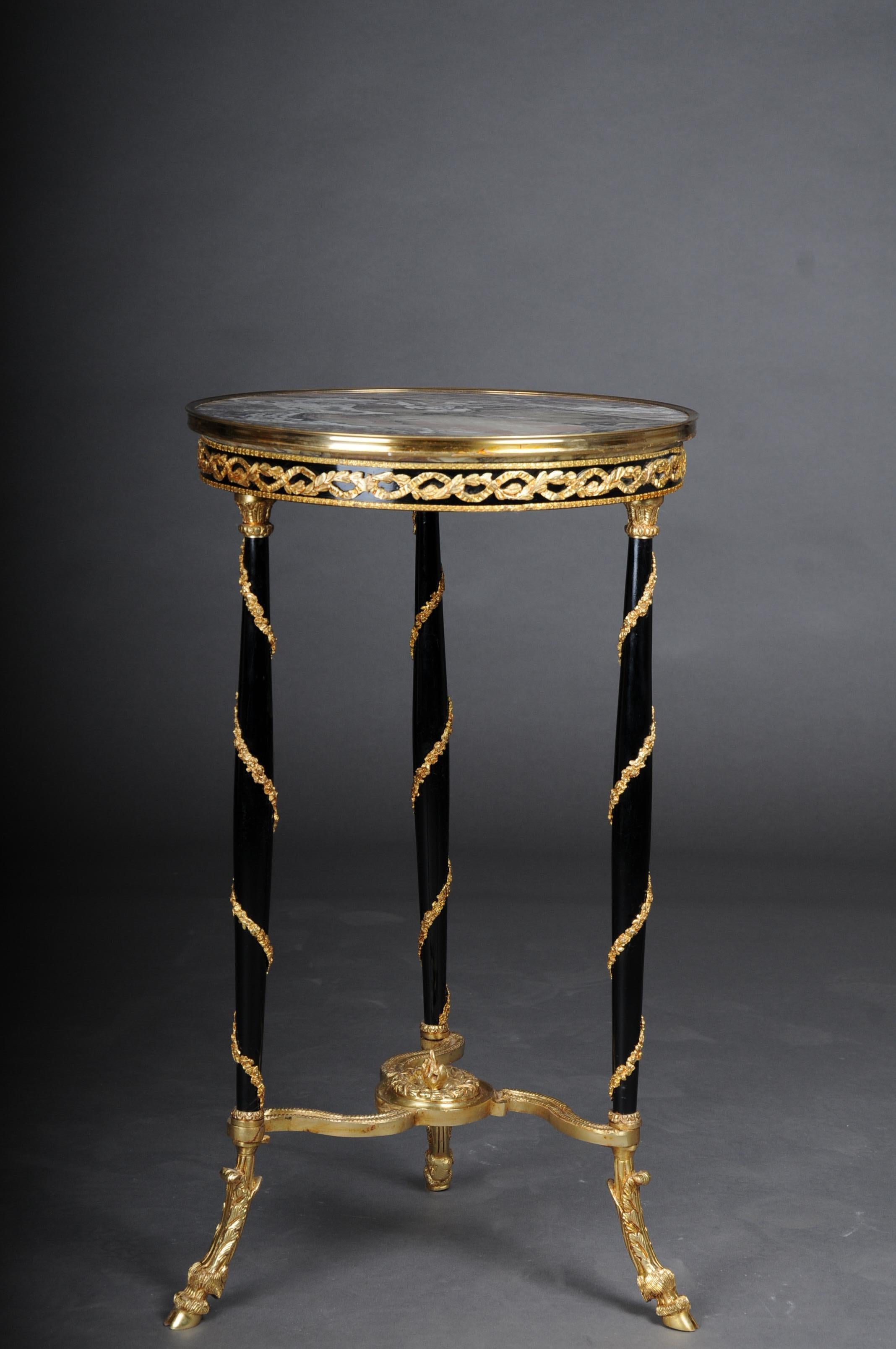 20th Century Majestic Empire Side Table/Gueridon, Marble, Round, Adam Weisweiler For Sale 1