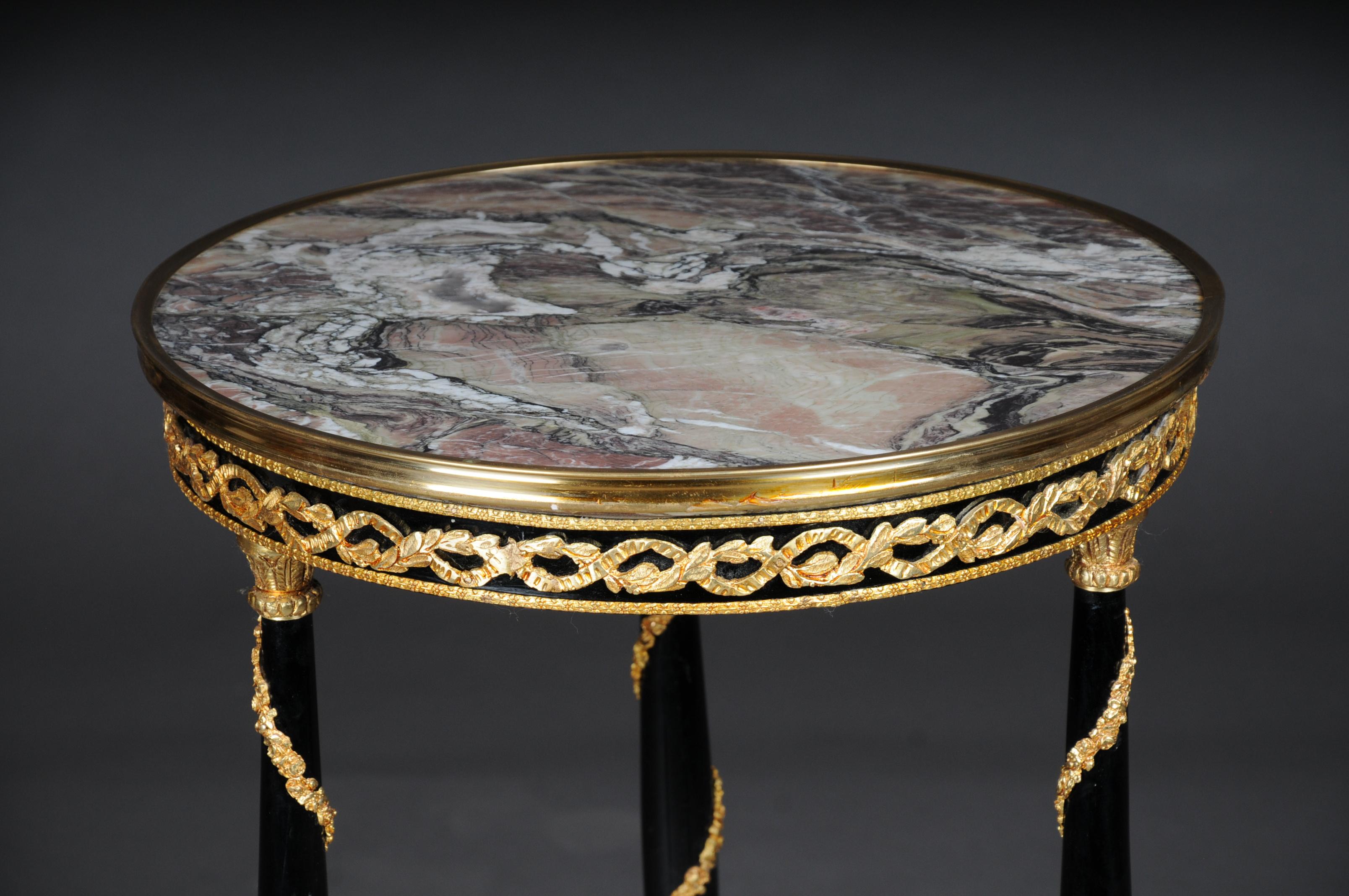 20th Century Majestic Empire Side Table/Gueridon, Marble, Round, Adam Weisweiler For Sale 2