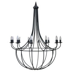 20th Century Majestic Large Iron Balloon Chandelier, 12 bulbs