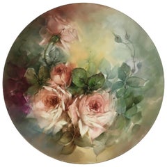 20th Century Majolica Floral Platter 