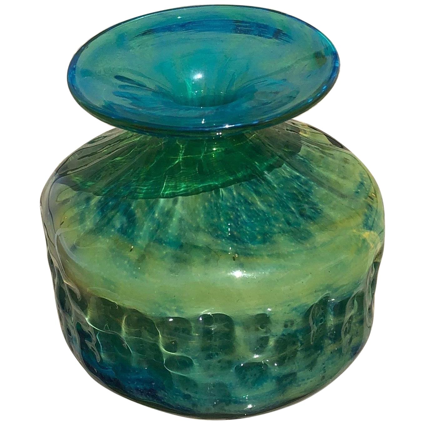 20th Century Maltese Art Glass Vase Signed Mdina
