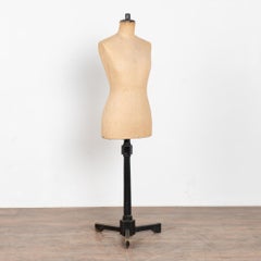 20th Century Mannequin Dressmakers Form on Black Stand