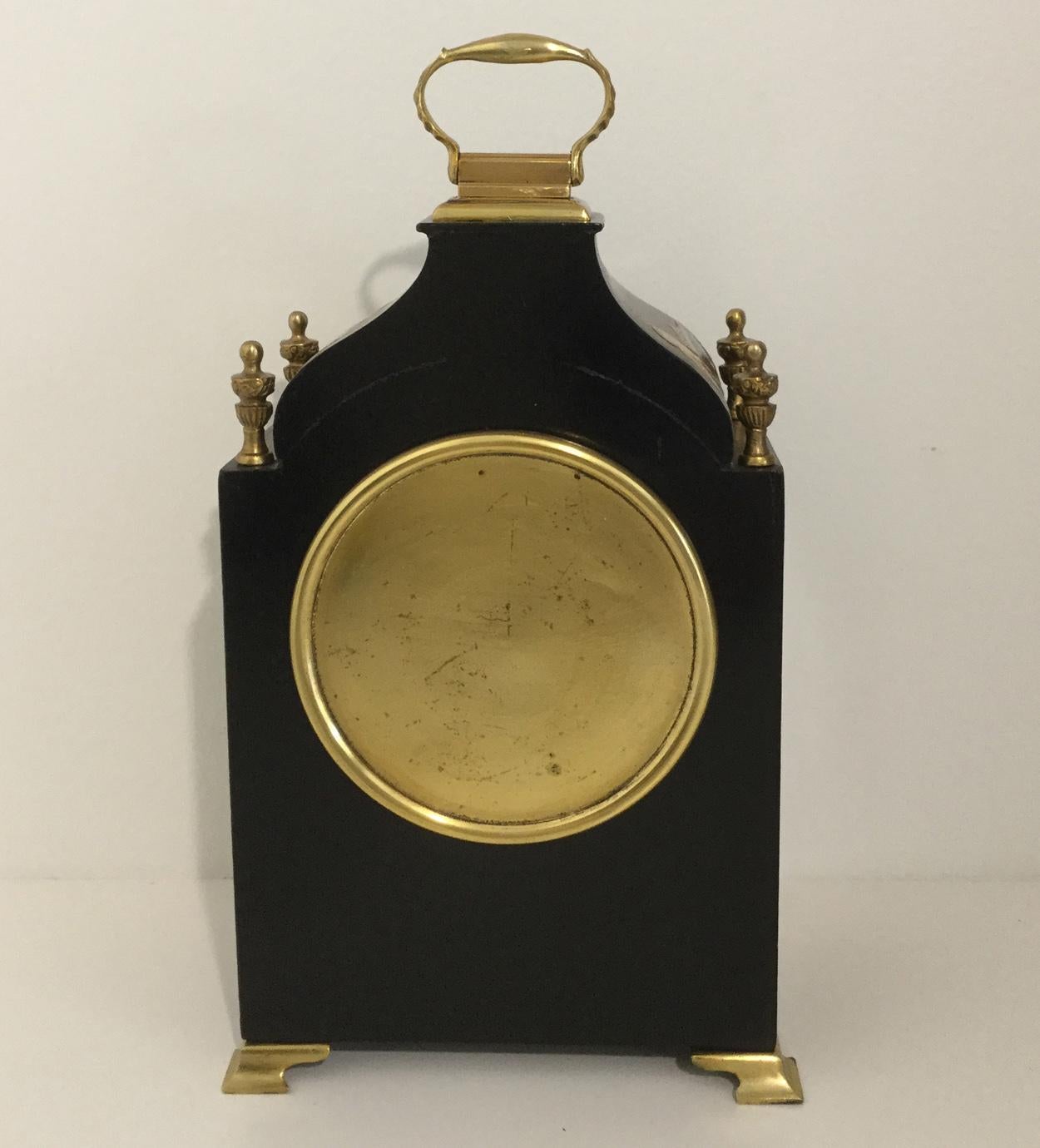 British Black Chinoiserie Clock, Retailed By Mappin & Webb, London, circa 1920