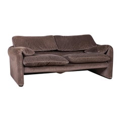 20th Century Maralunga Sofa In Original Velvet Fabric By Vico Magistretti
