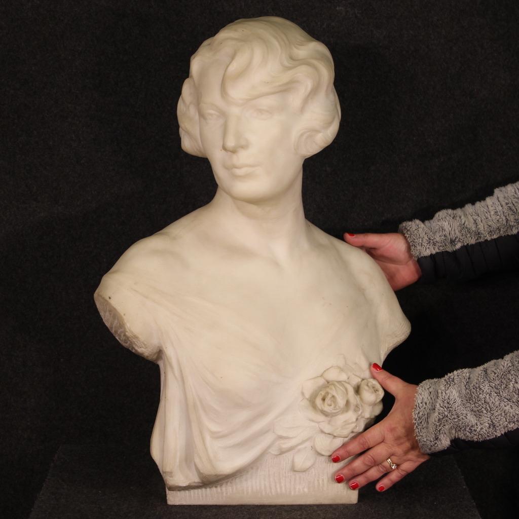 20. Jahrhundert Marmor Antike belgische signierte Skulptur, 1930 (Art nouveau) im Angebot