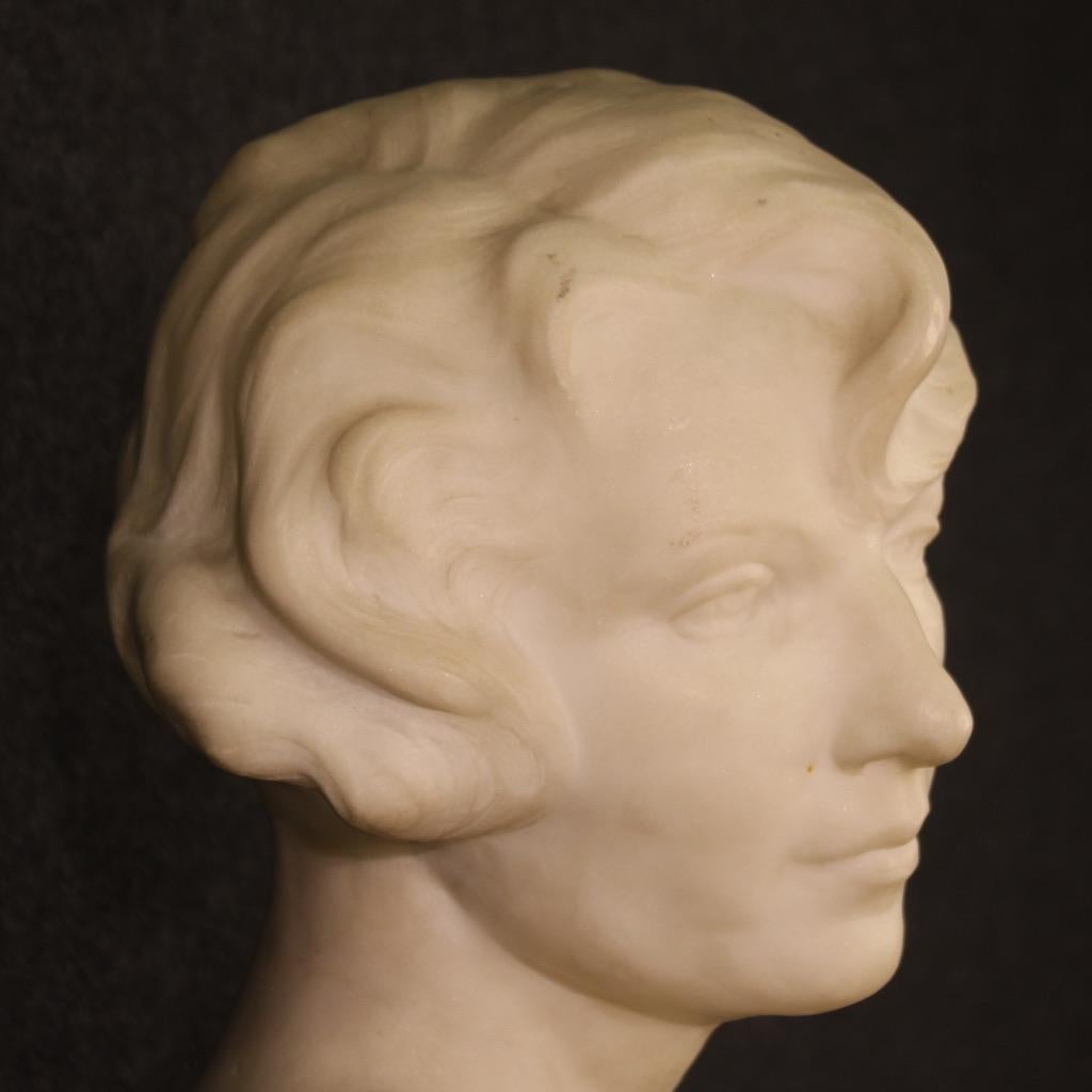 20th Century Marble Antique Belgian Signed Sculpture, 1930s In Good Condition For Sale In Vicoforte, Piedmont