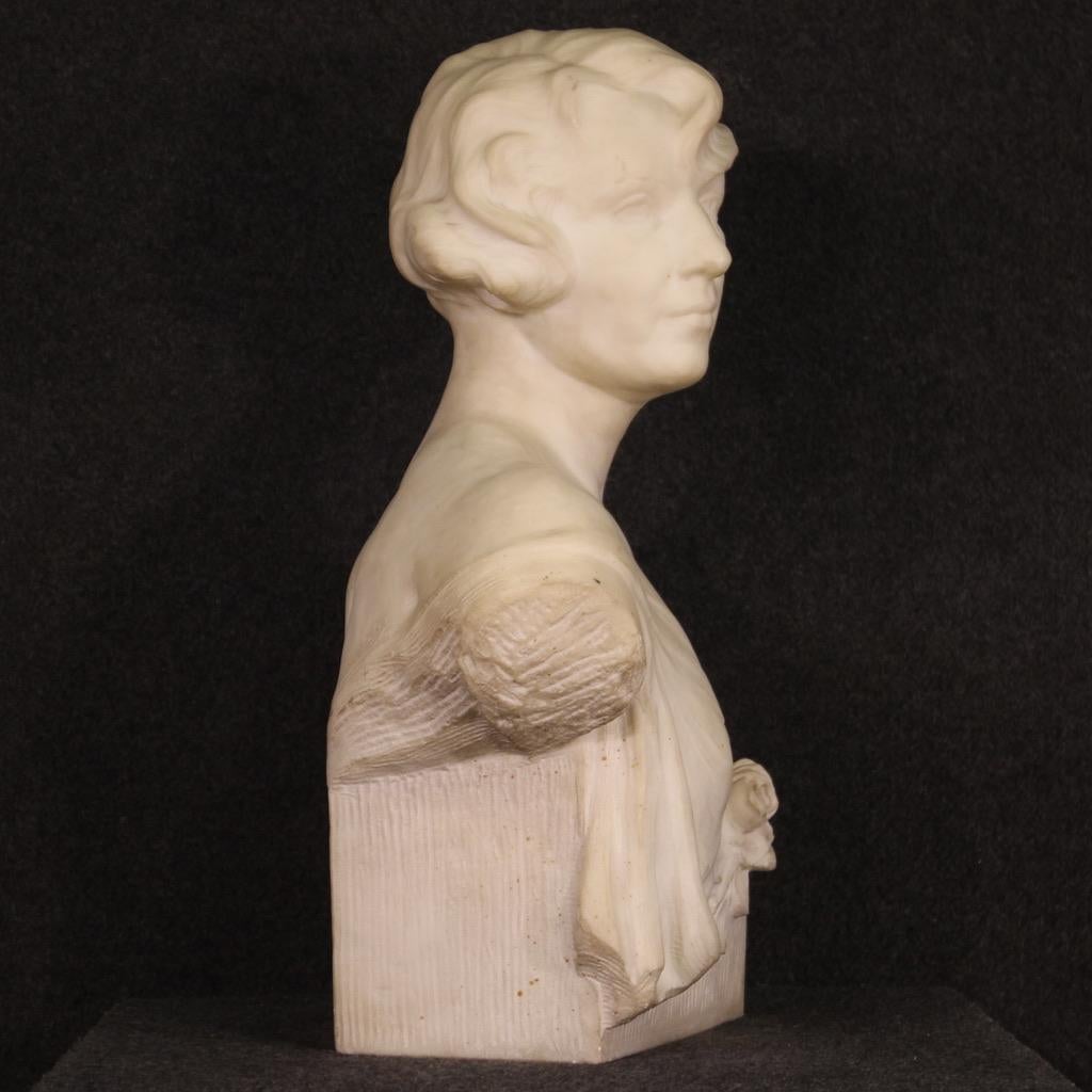20th Century Marble Antique Belgian Signed Sculpture, 1930s For Sale 2