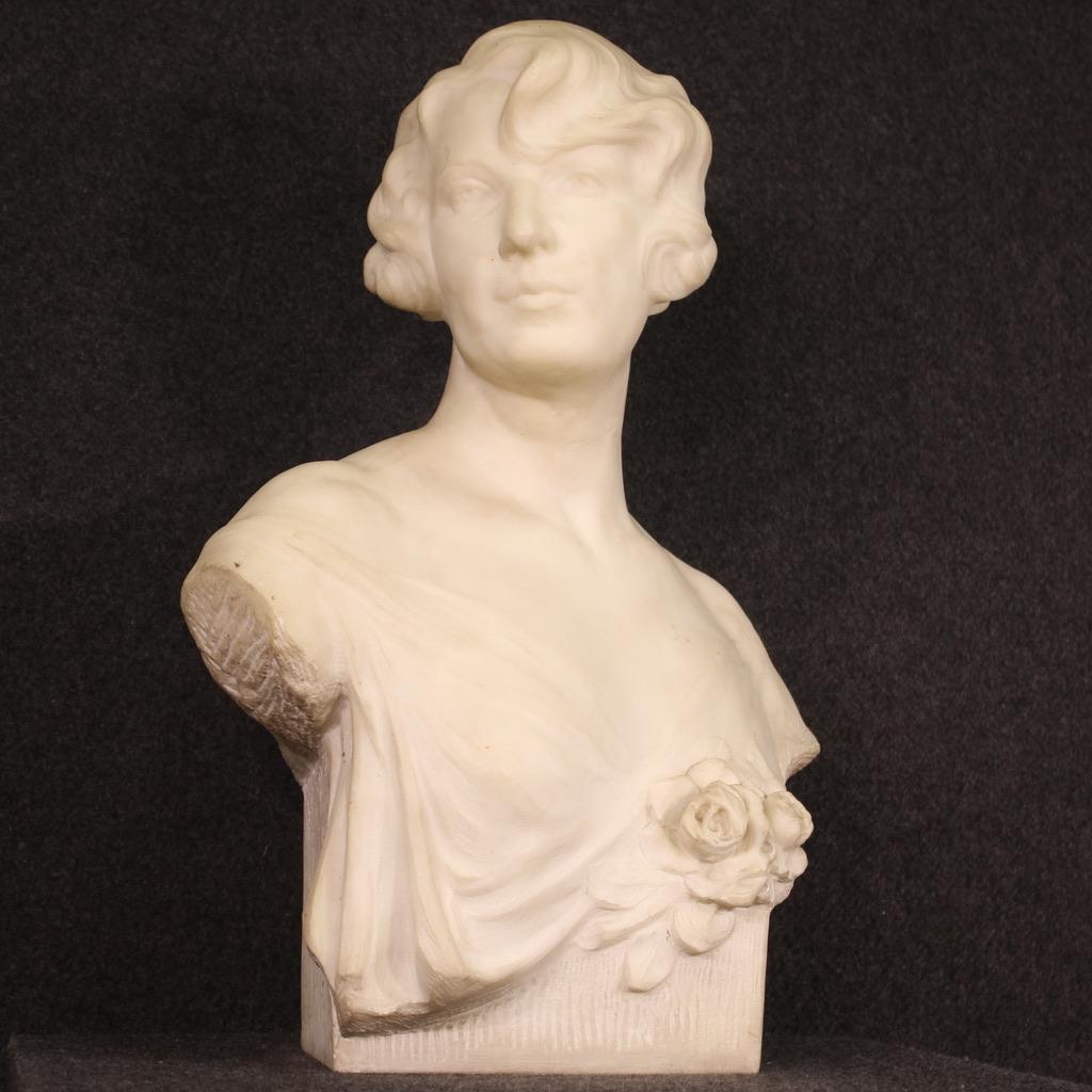 20th Century Marble Antique Belgian Signed Sculpture, 1930s For Sale 4