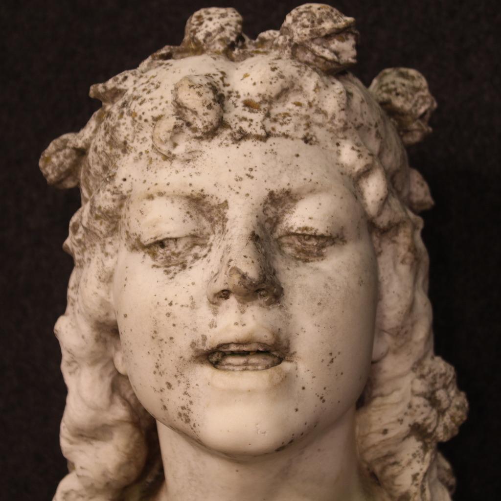 20th Century Marble Antique Italian Signed Sculpture, 1910 For Sale 1