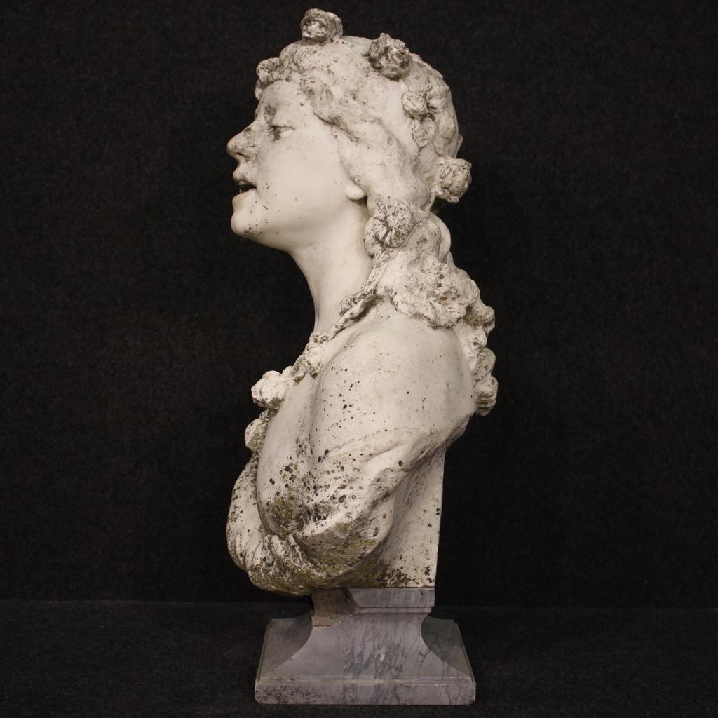 20th Century Marble Antique Italian Signed Sculpture, 1910 For Sale 4