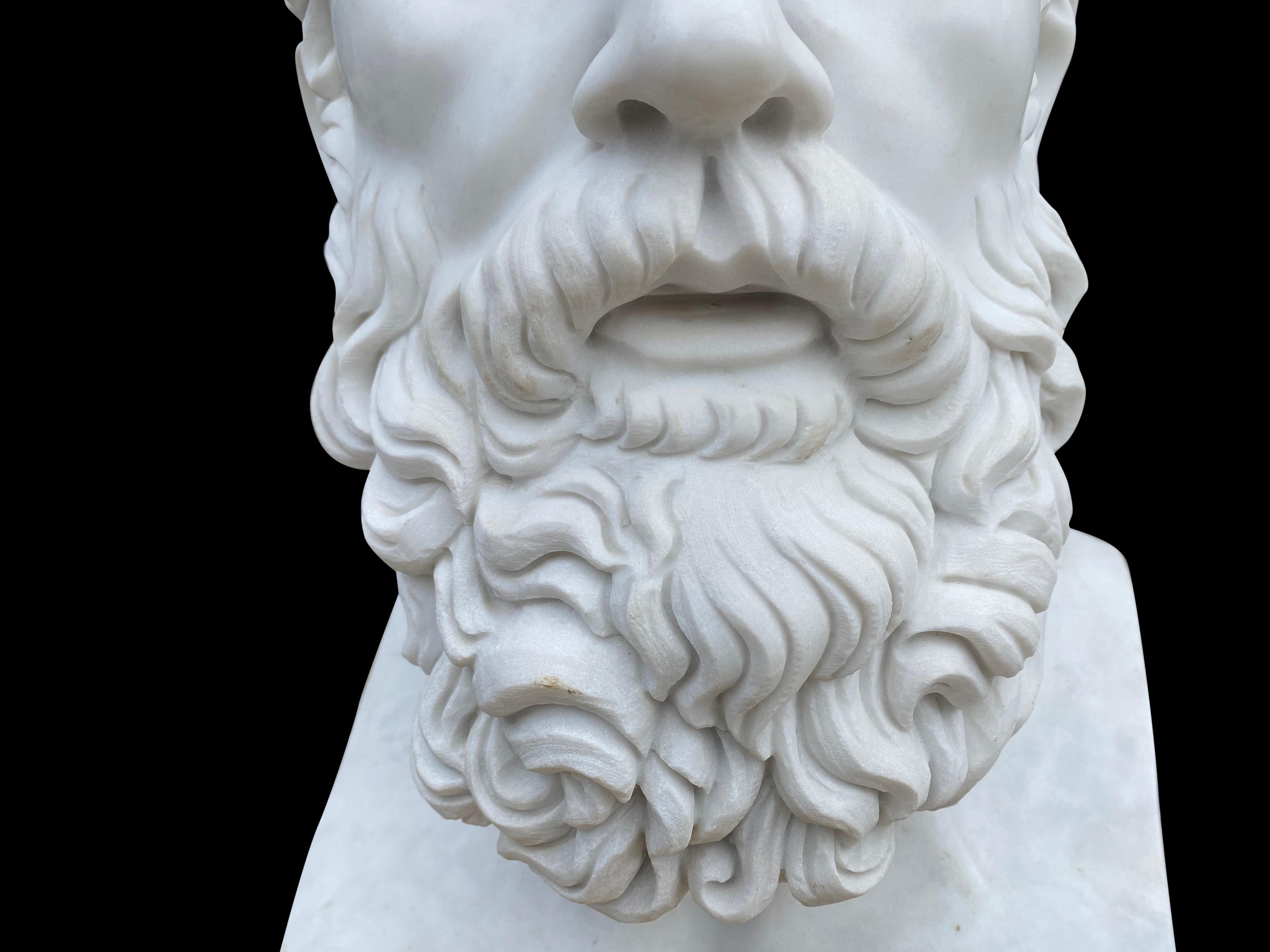 20th Century Marble Bust of Solon Greek Lawmaker, Statesman and Poet For Sale 4