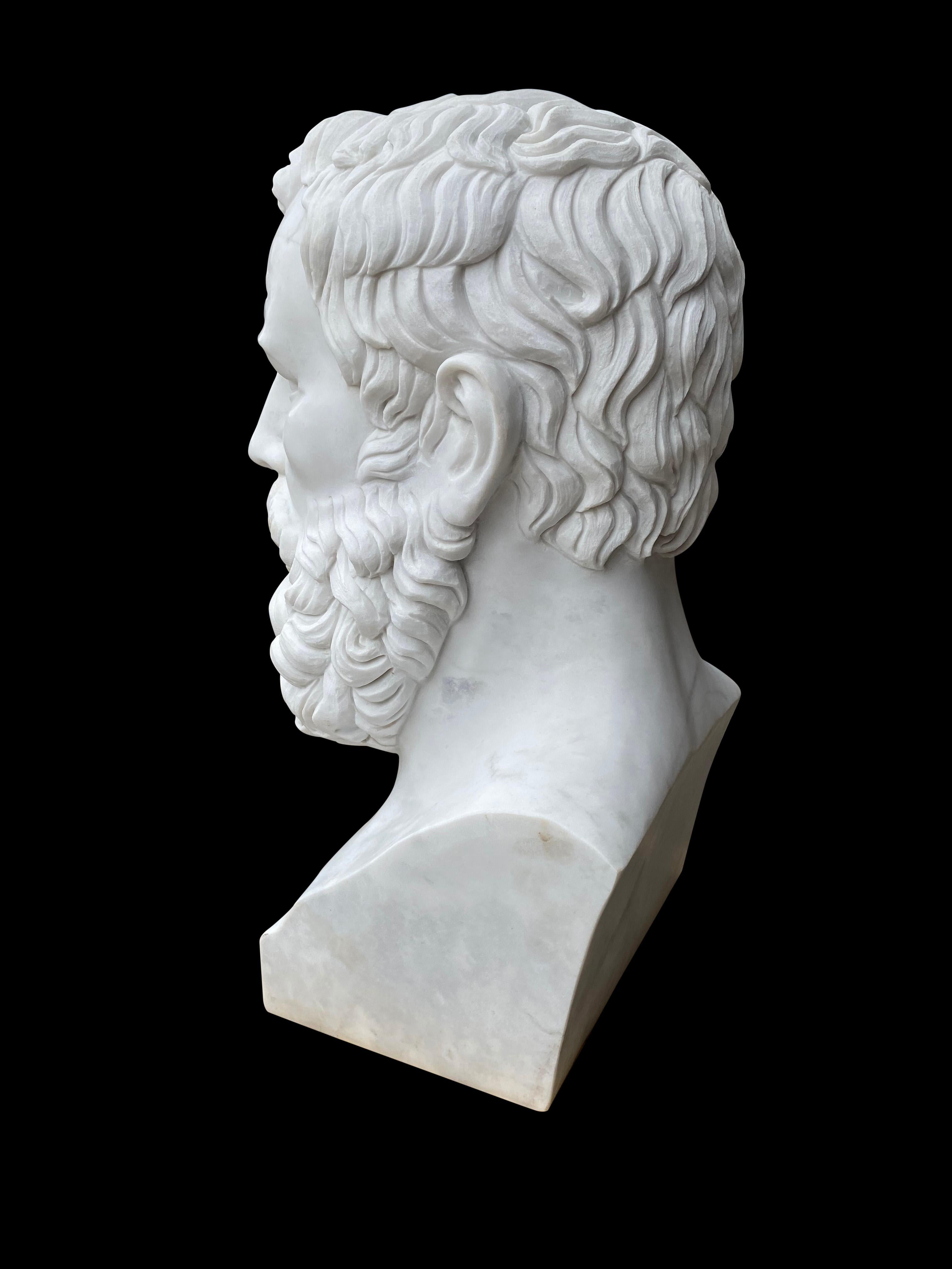 20th Century Marble Bust of Solon Greek Lawmaker, Statesman and Poet In Excellent Condition For Sale In London, GB