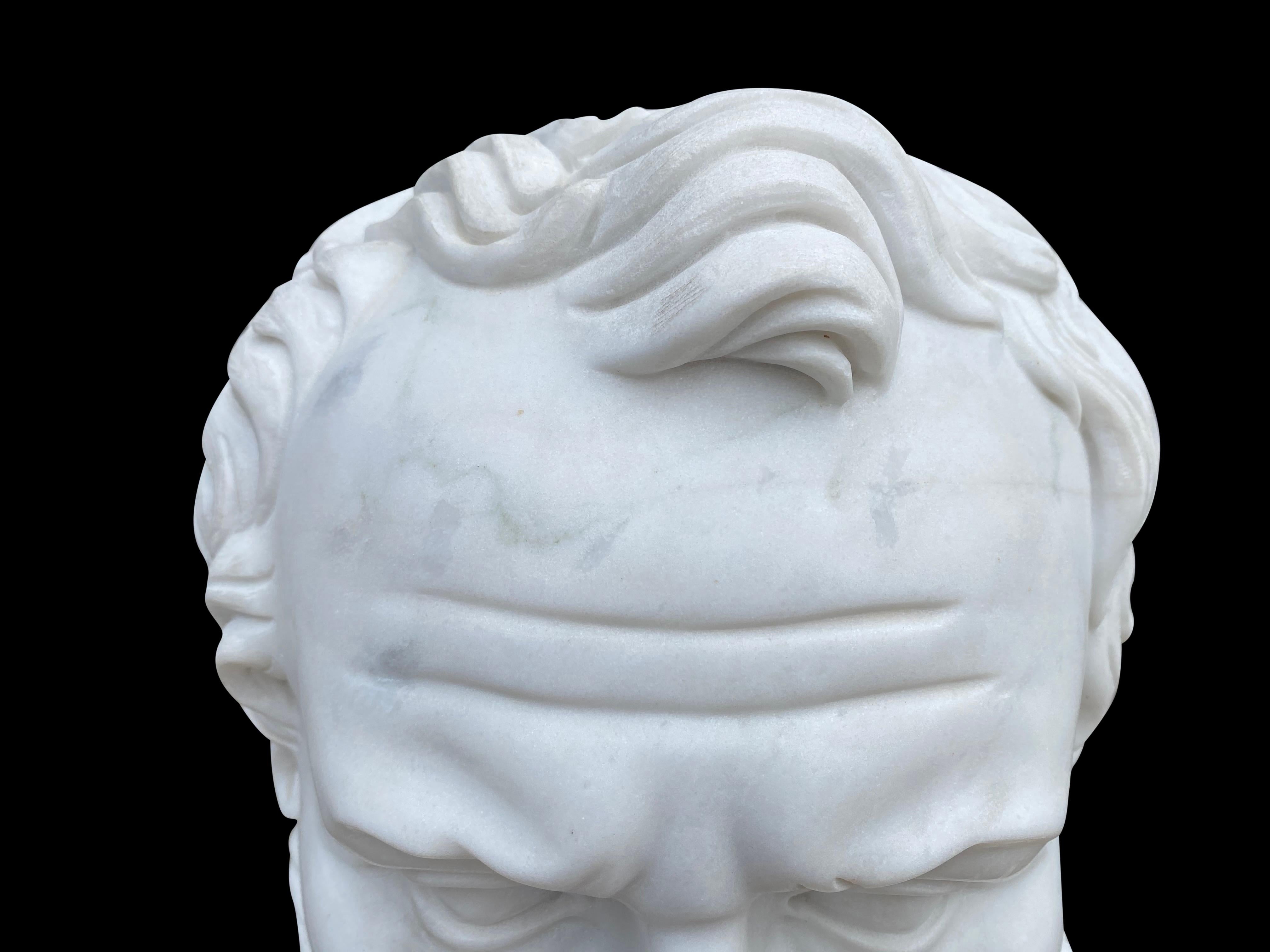 20th Century Marble Bust of Solon Greek Lawmaker, Statesman and Poet For Sale 2