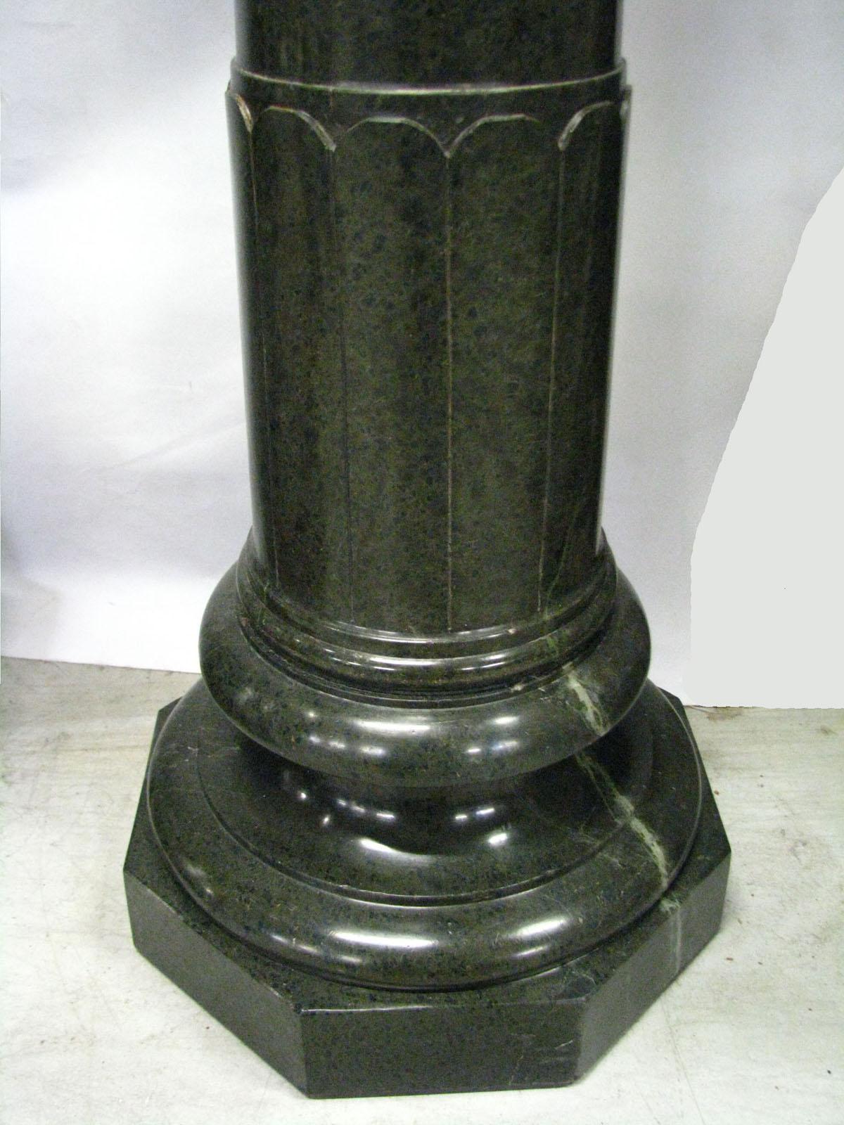 Polished 20th Century Marble Column Pedestal