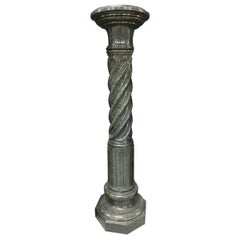 Vintage 20th Century Marble Column Pedestal