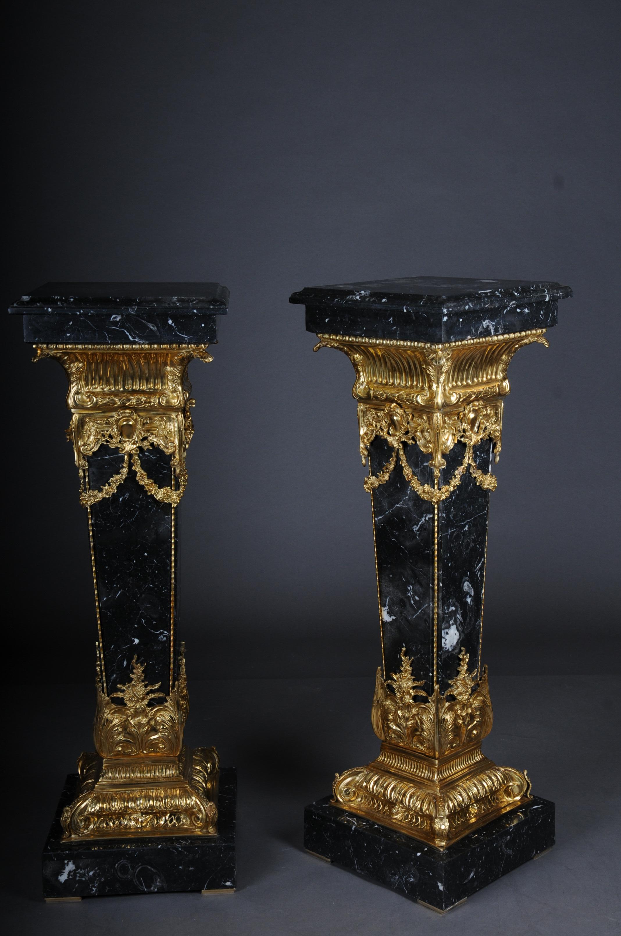 20th Century Marble Column with Bronze, Napoleon III For Sale 7