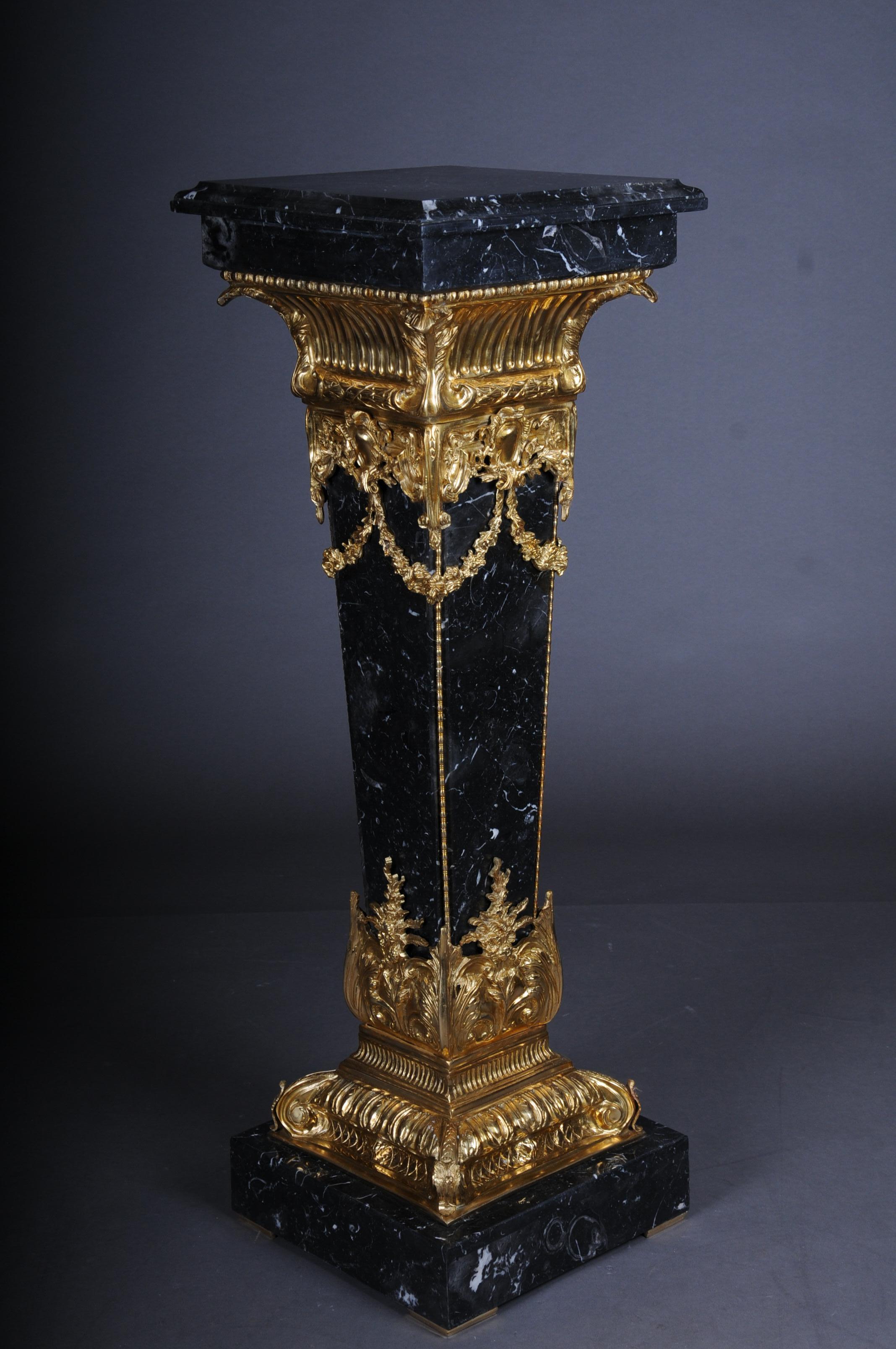 French 20th Century Marble Column with Bronze, Napoleon III For Sale