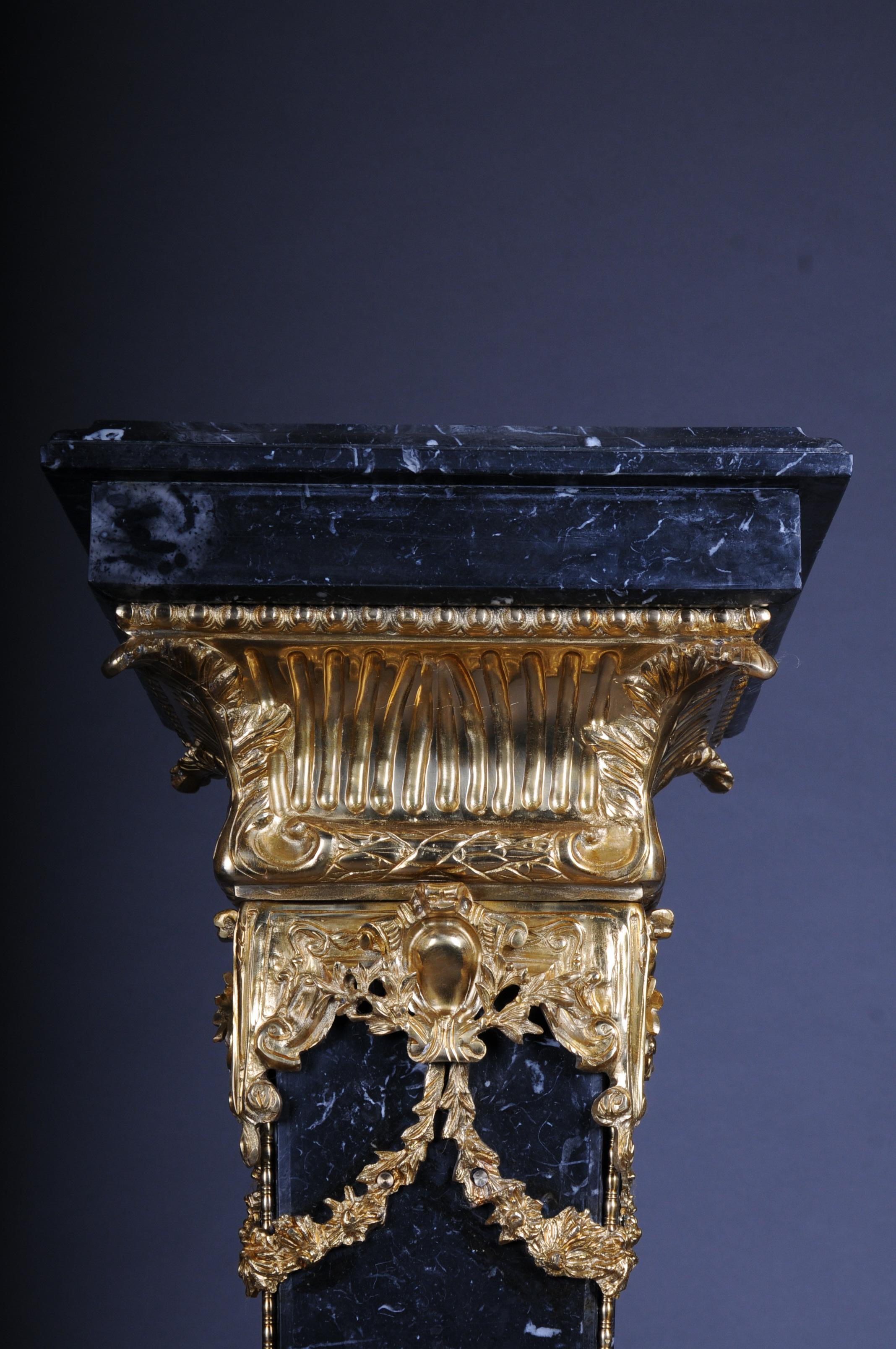 Laiton 20e siècle Colonne en marbre et bronze, Napoléon III en vente