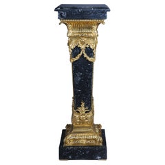 Vintage 20th Century Marble Column with Bronze, Napoleon III