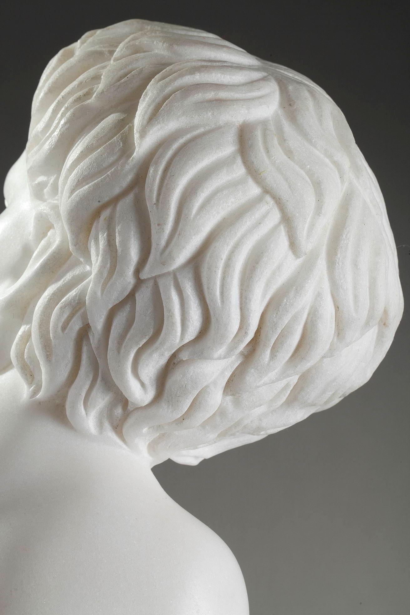 Figura in marmo del XX secolo, Putto con molle di grano in vendita 5