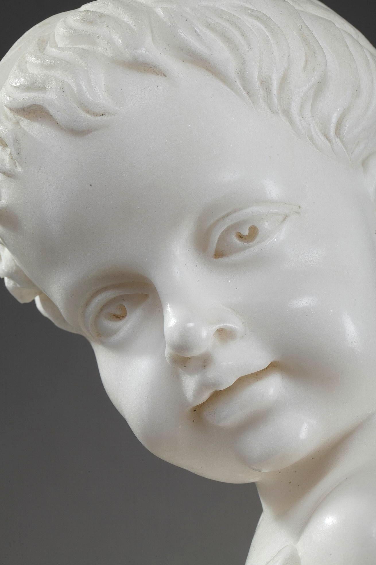 Figura in marmo del XX secolo, Putto con molle di grano in vendita 1