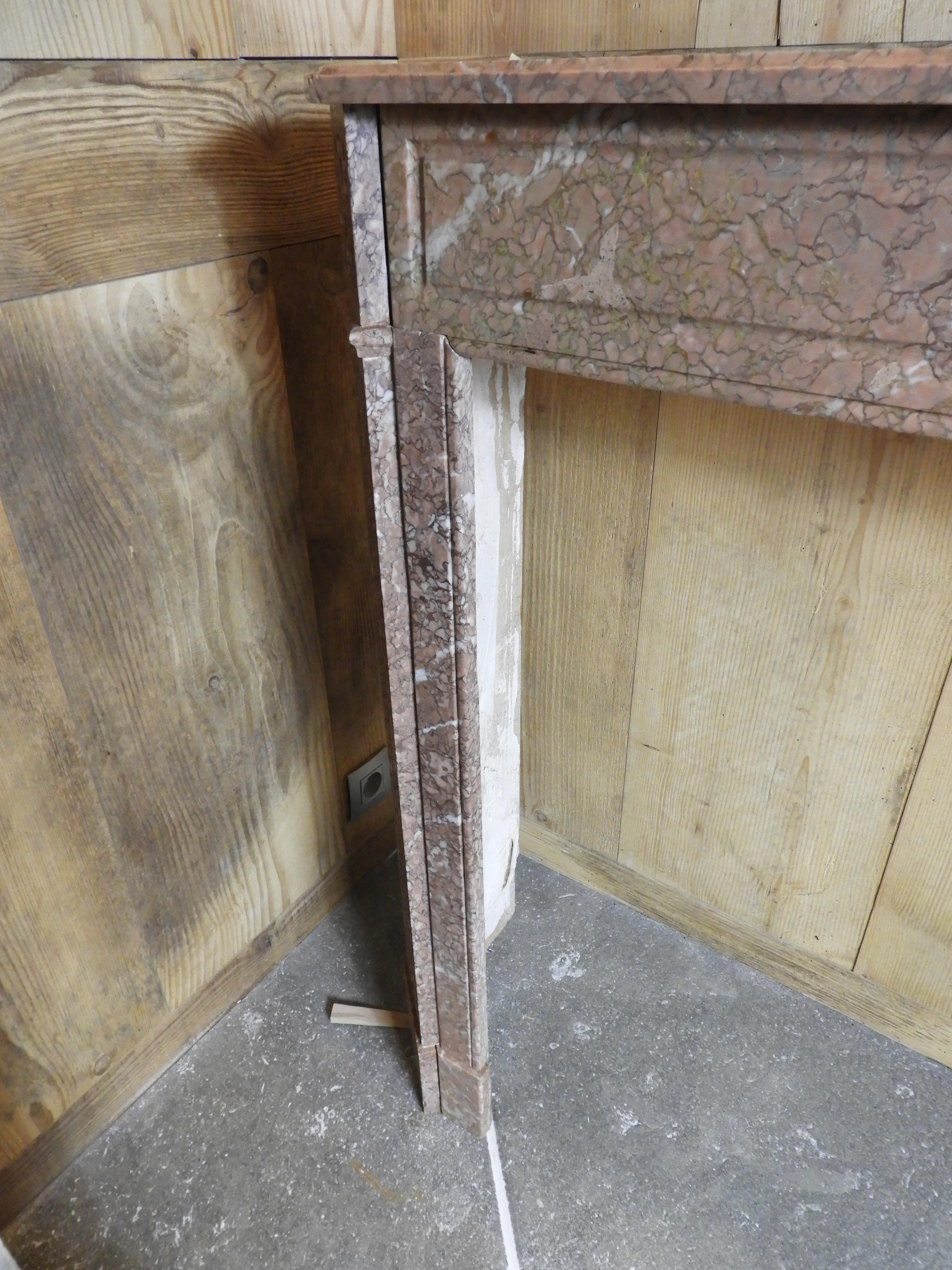 Hand-Crafted 20th Century Marble Fireplace 