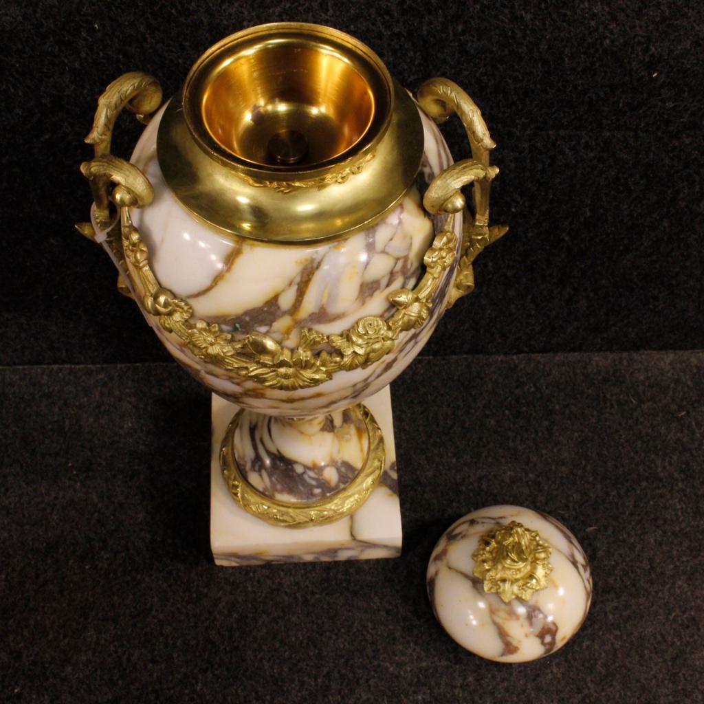 20th Century Marble, Gilt Bronze and Brass French Pair of Vases, 1950 6