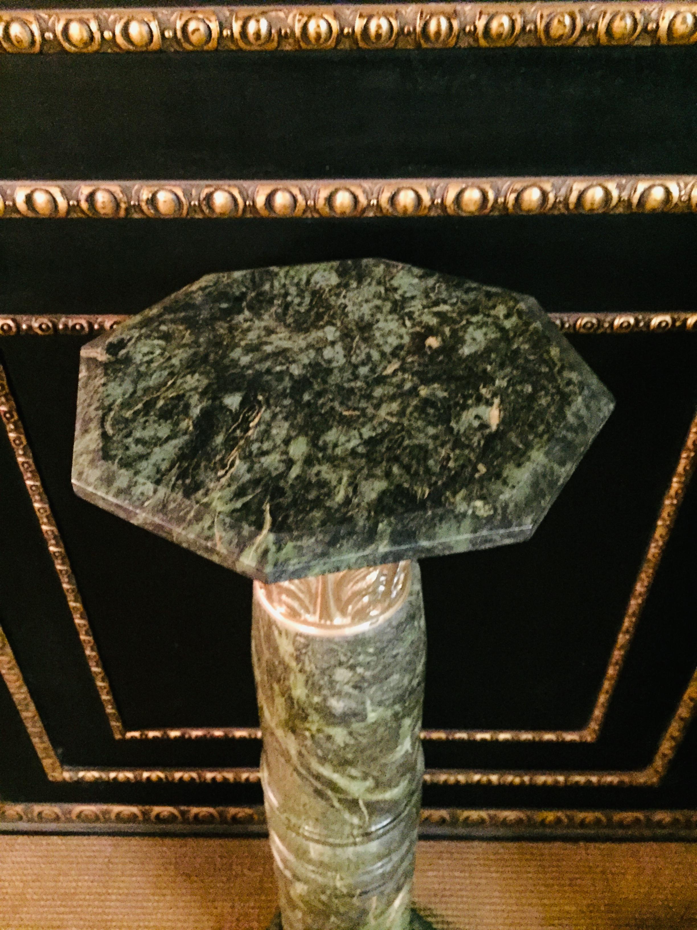 20th Century Marble Pillar/Column in Antique Louis XV Style Bronzed For Sale 4