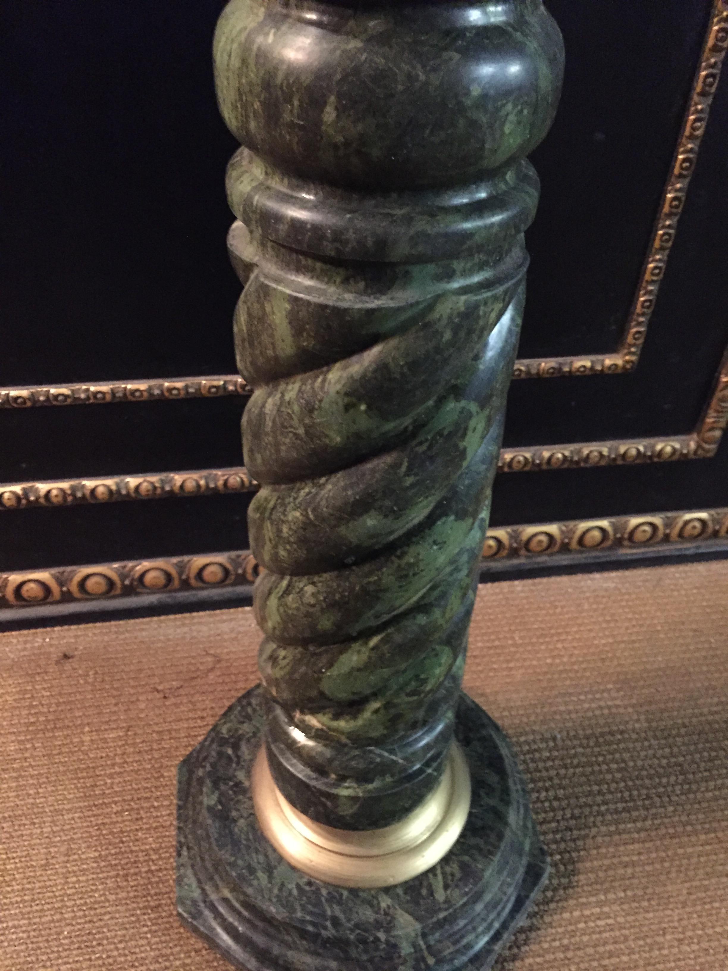 French 20th Century Marble Pillar/Column in Antique Louis XV Style Bronzed For Sale