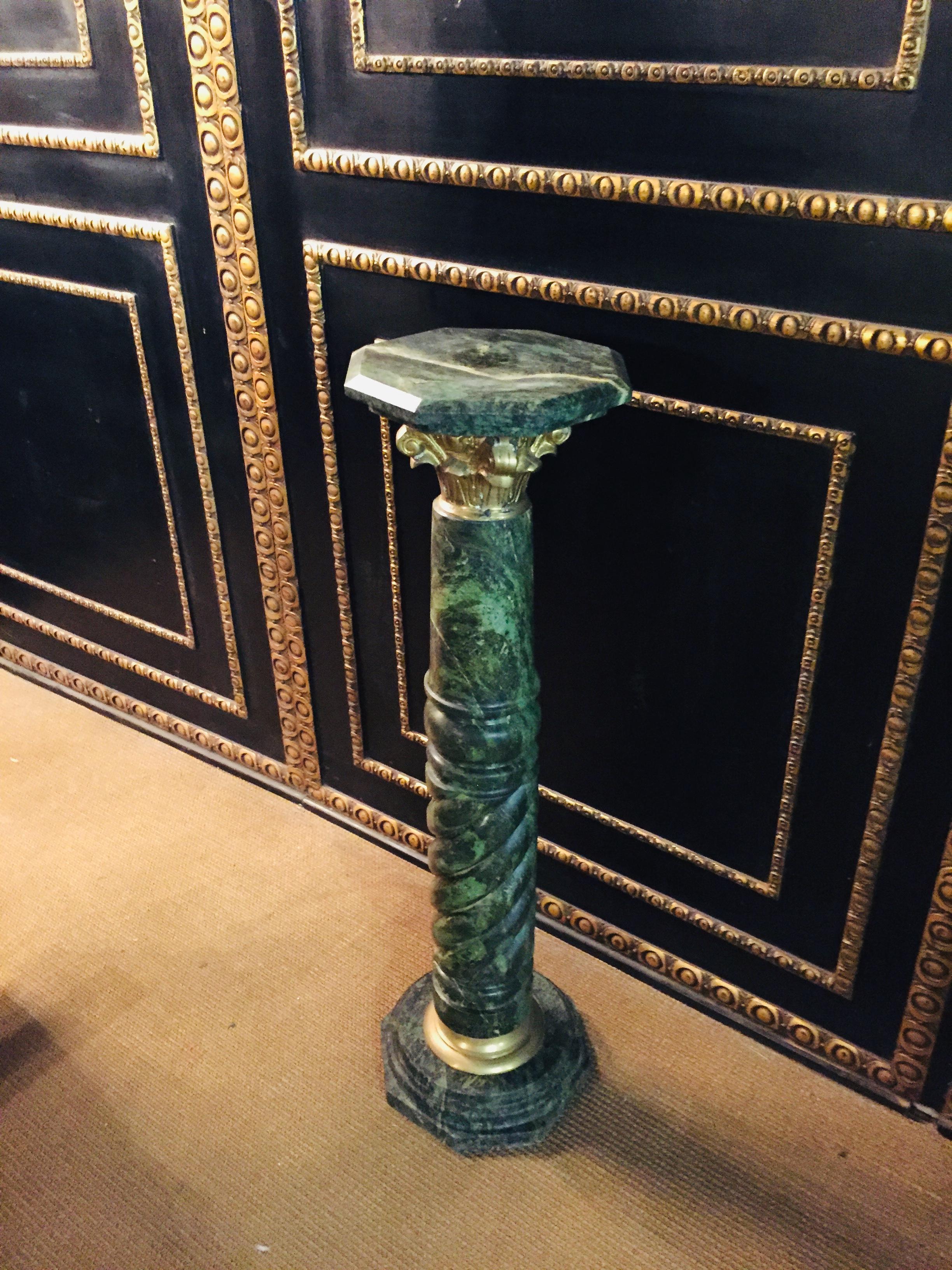 20th Century Marble Pillar/Column in Antique Louis XV Style Bronzed In Good Condition For Sale In Berlin, DE