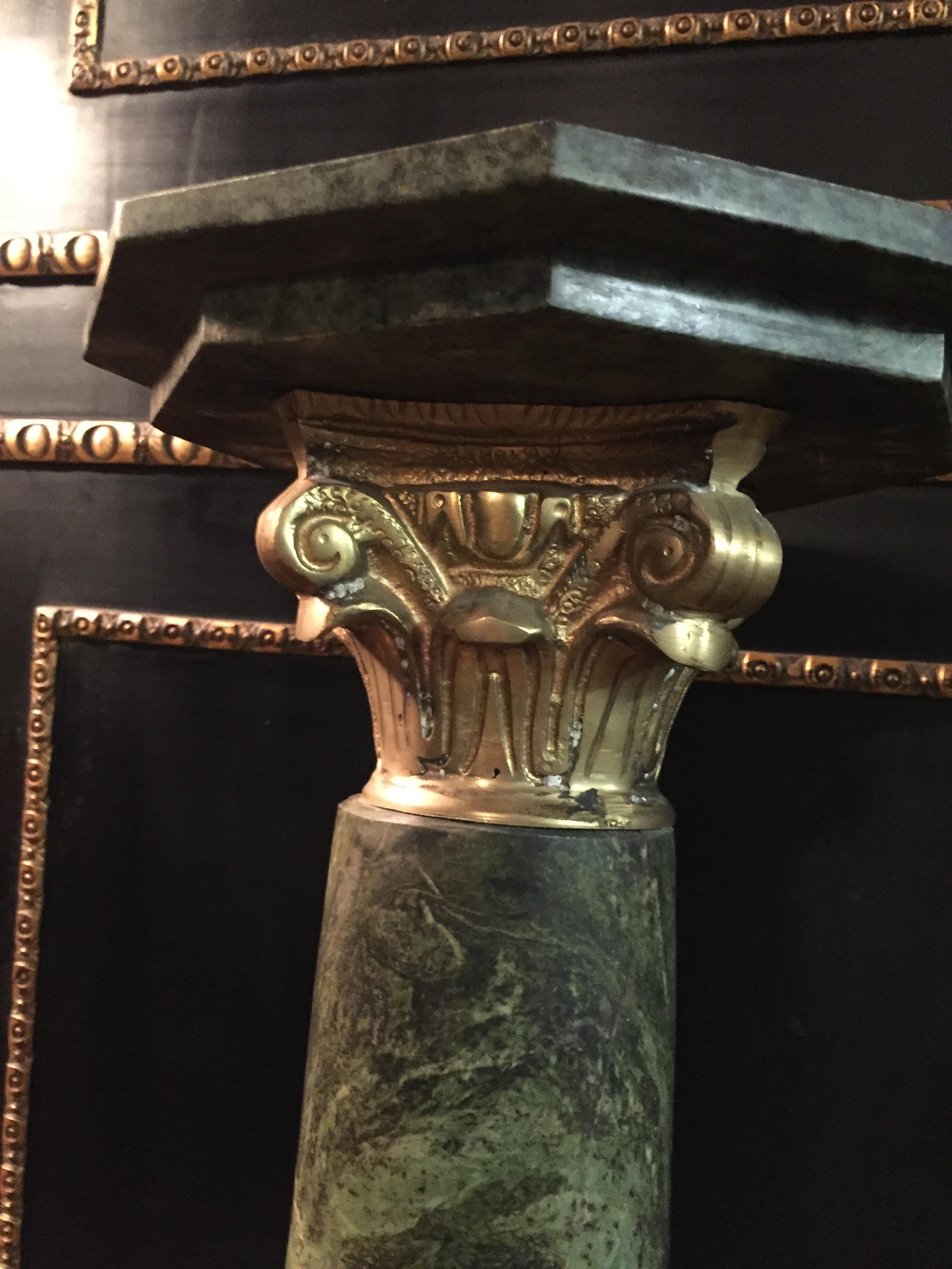 20th Century Marble Pillar/Column in Antique Louis XV Style Bronzed For Sale 1