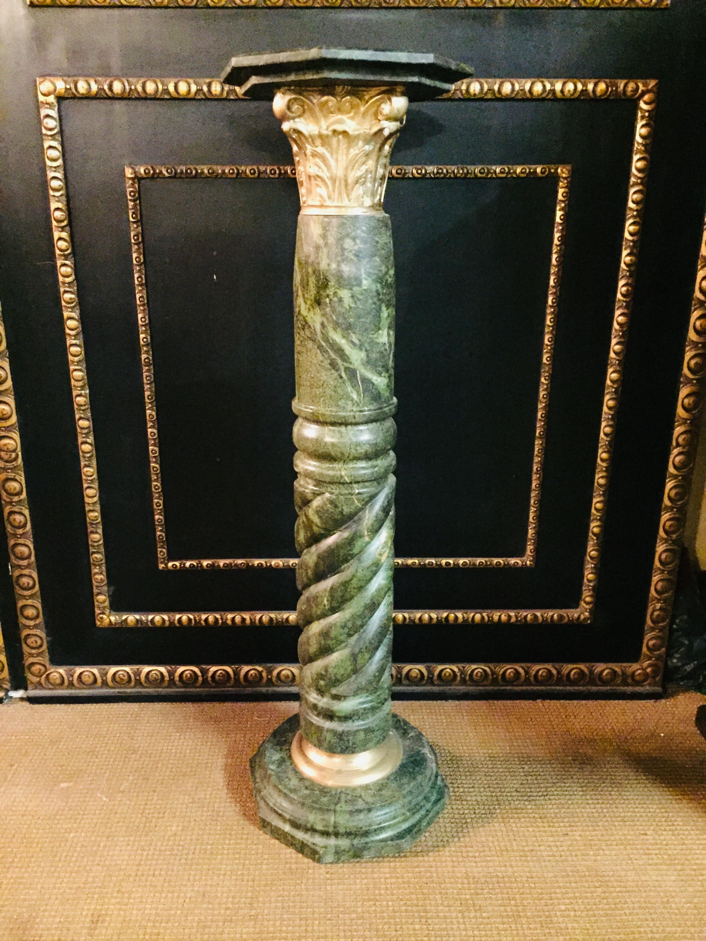 20th Century Marble Pillar/Column in Antique Louis XV Style Bronzed For Sale 3
