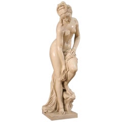 Vintage 20th Century Marble Powder and Resin Italian Sculpture Venus at the Bath, 1970