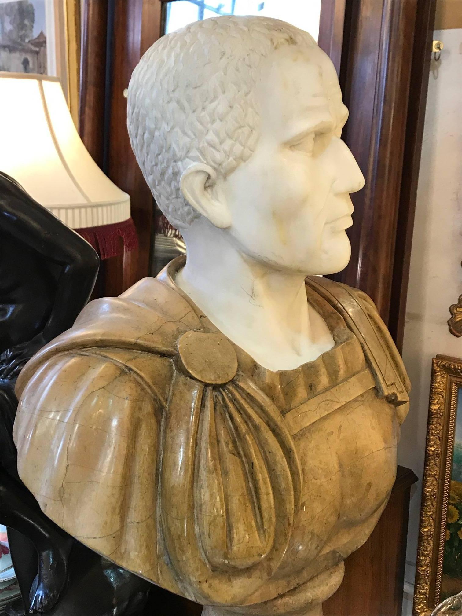 Classical Roman 20th Century Marble Roman Bust For Sale