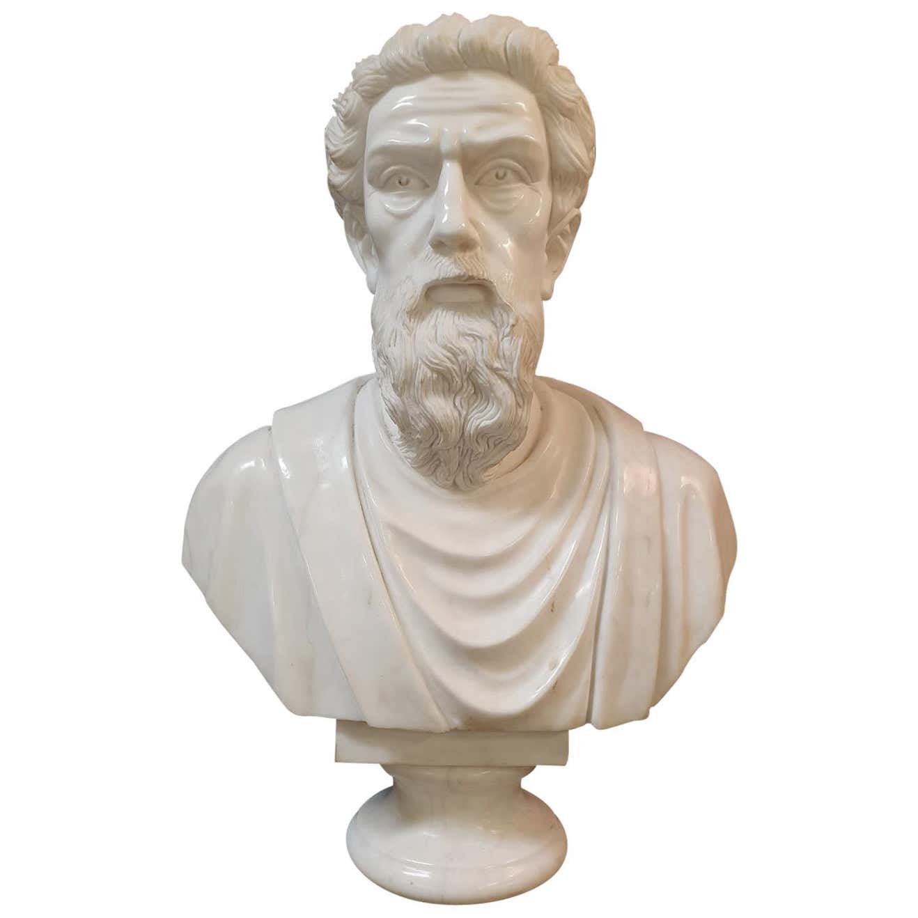 20th Century Marble Sculpture Bust of Roman Senator For Sale at 1stDibs