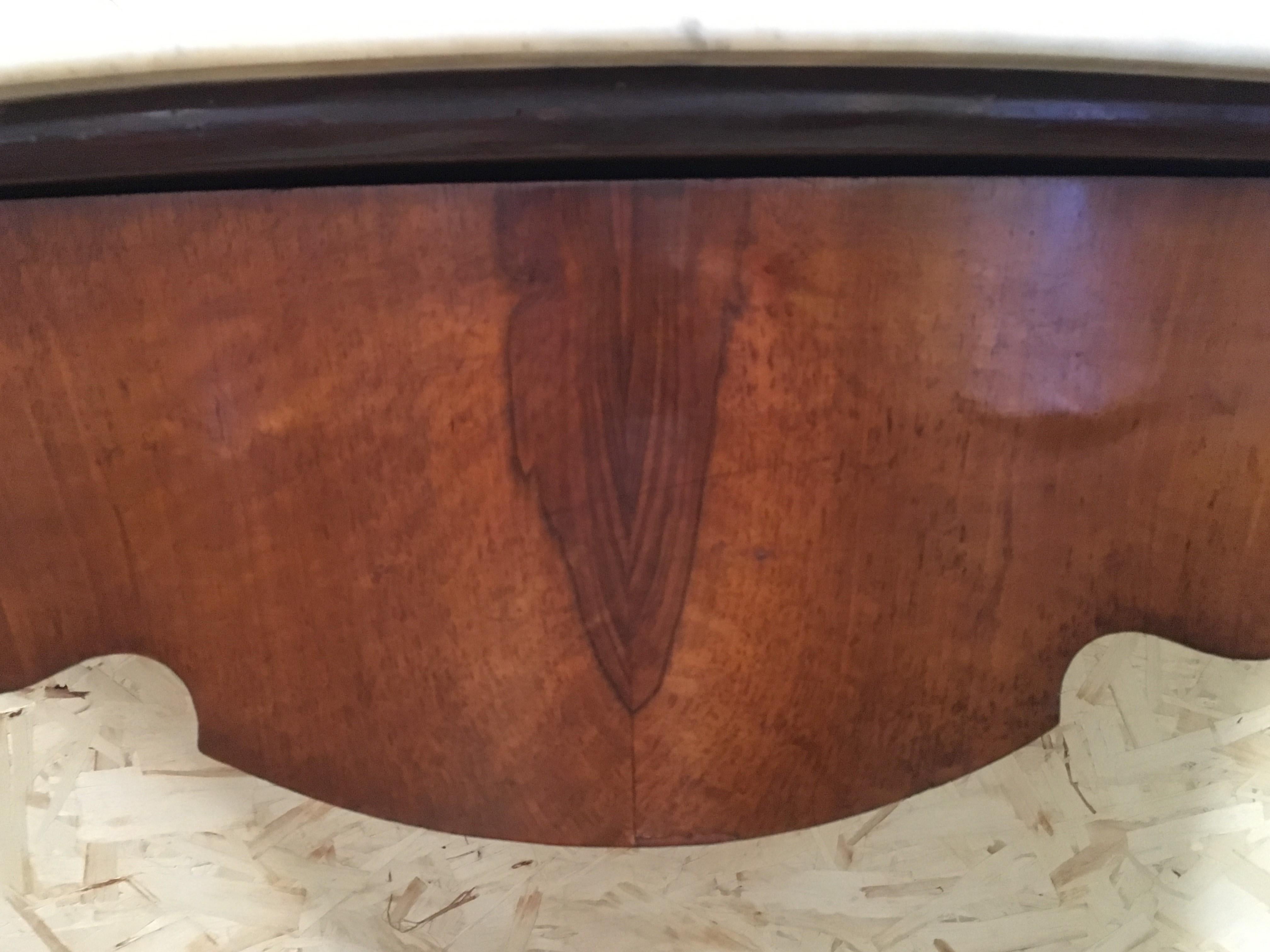 20th Century Marble Top Walnut Console Table with Drawer For Sale 4