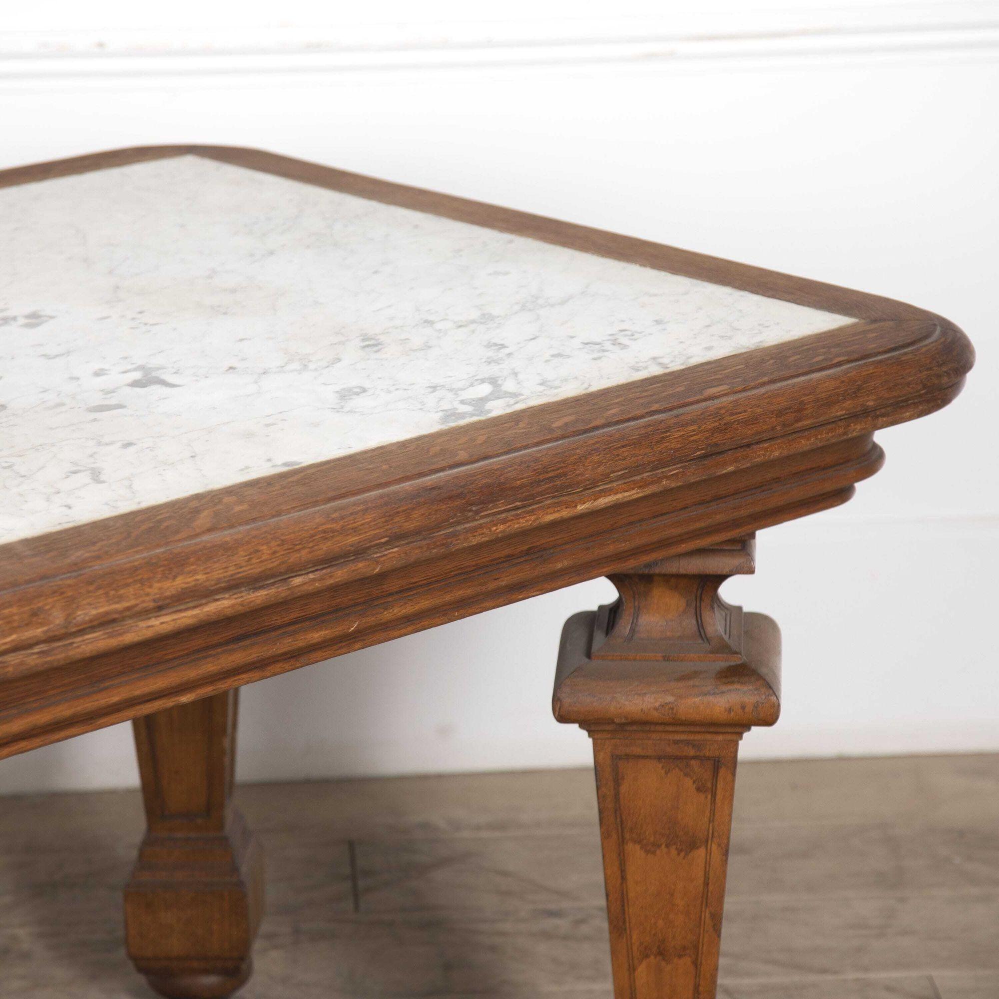 20th Century Marble Topped French Bakers Table In Good Condition In Gloucestershire, GB