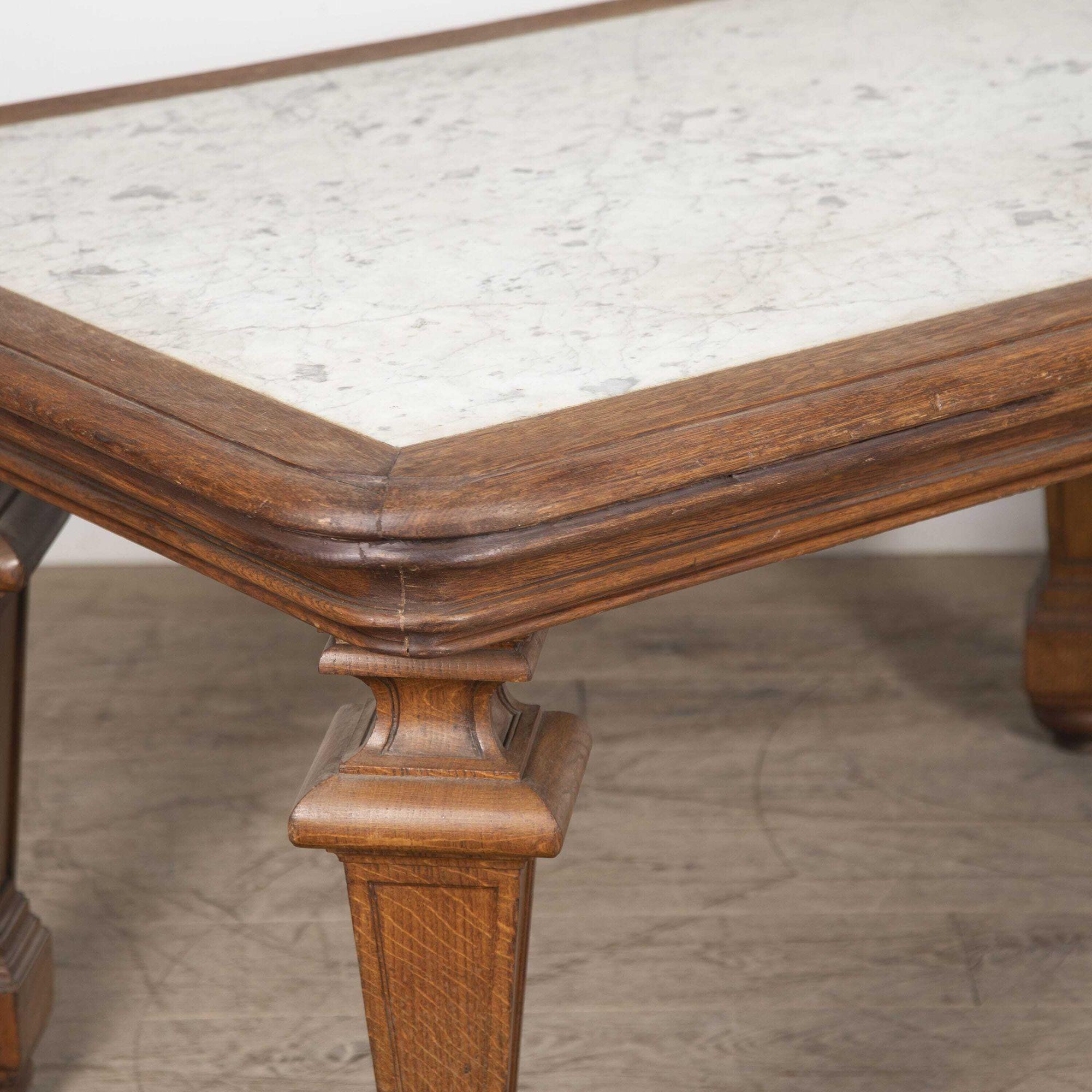 20th Century Marble Topped French Bakers Table 1