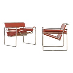 Siglo XX, Marcel Breuer para Gavina Pareja de sillones mod. Wassily