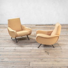 20th Century Marco Zanuso Pair of Armchairs model Lady by Arflex Original Fabric