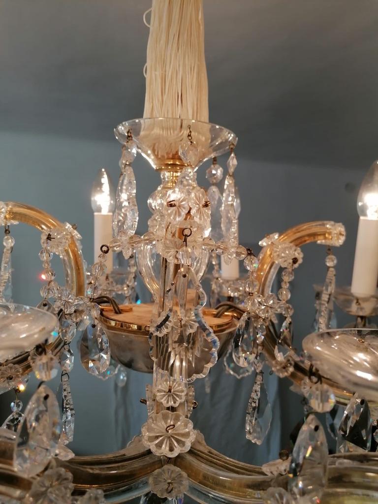 20th Century Maria Theresia Style Cut Crystal Chandelier For Sale 3
