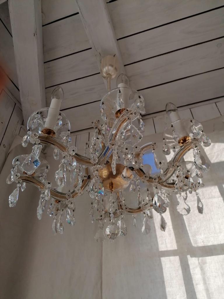 20th Century Maria Theresia Style Cut Crystal Chandelier For Sale 8