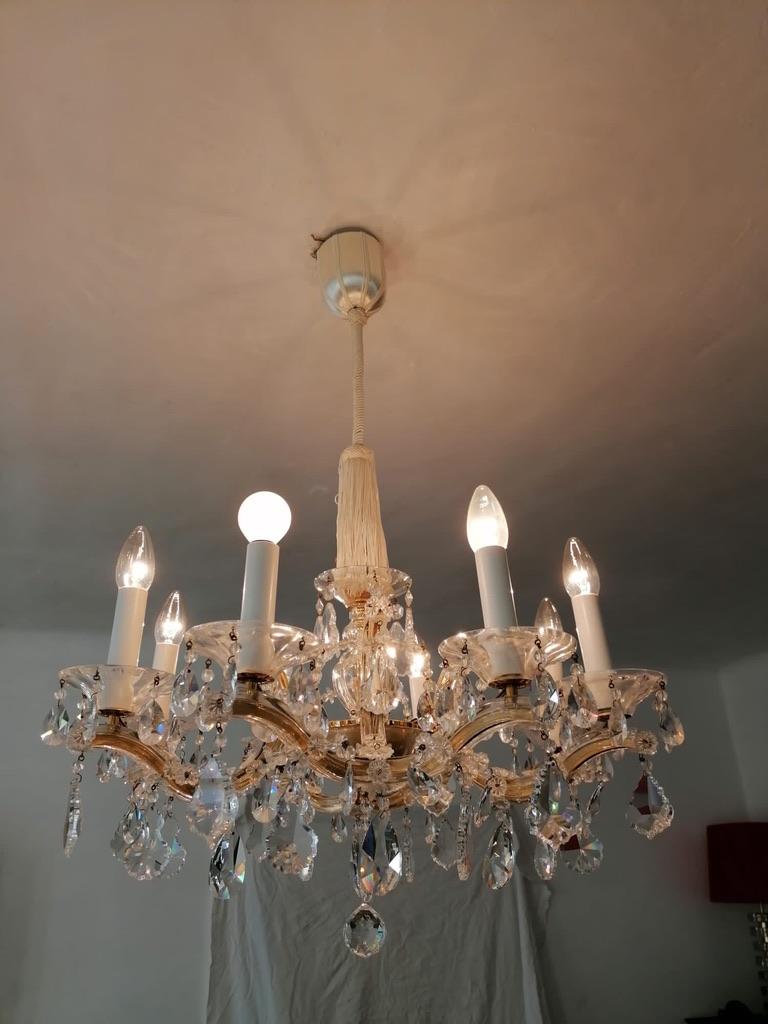 Baroque 20th Century Maria Theresia Style Cut Crystal Chandelier For Sale