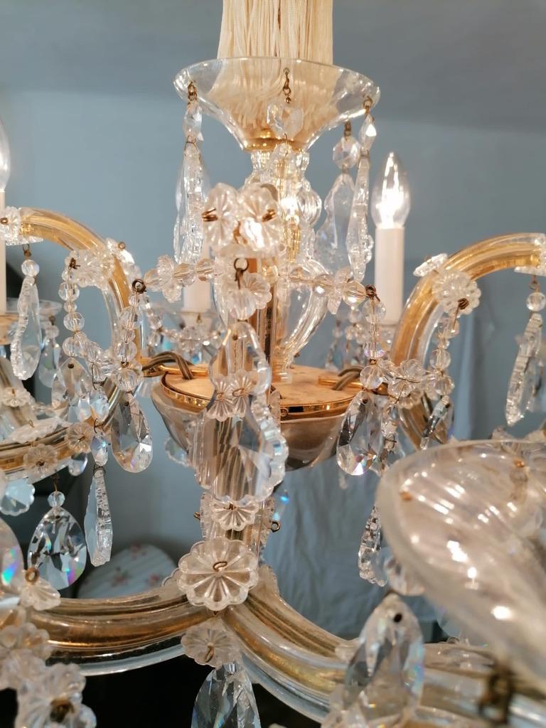 20th Century Maria Theresia Style Cut Crystal Chandelier In Good Condition For Sale In Vienna, AT