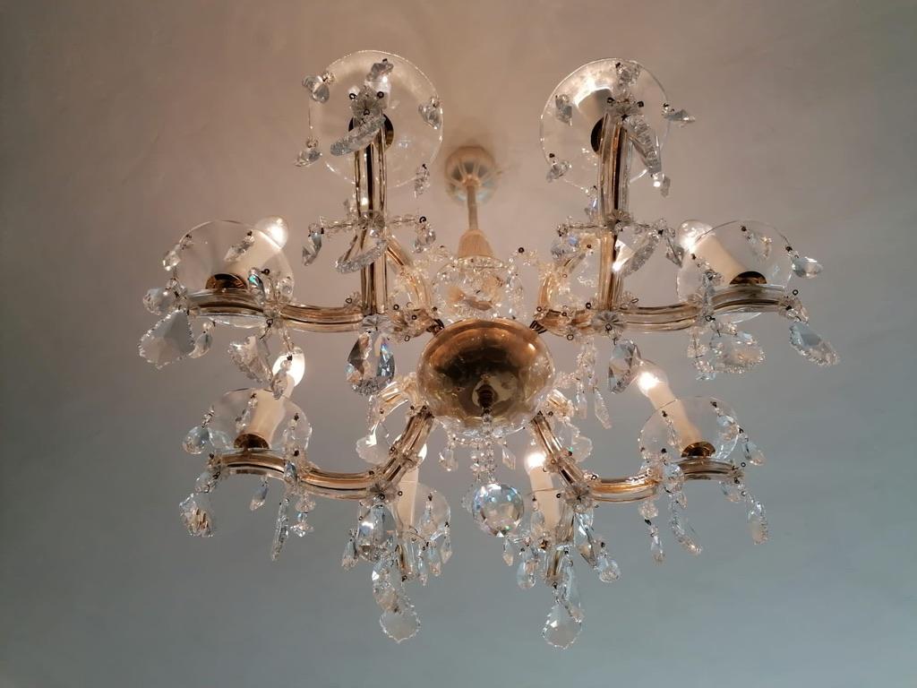 20th Century Maria Theresia Style Cut Crystal Chandelier For Sale 2